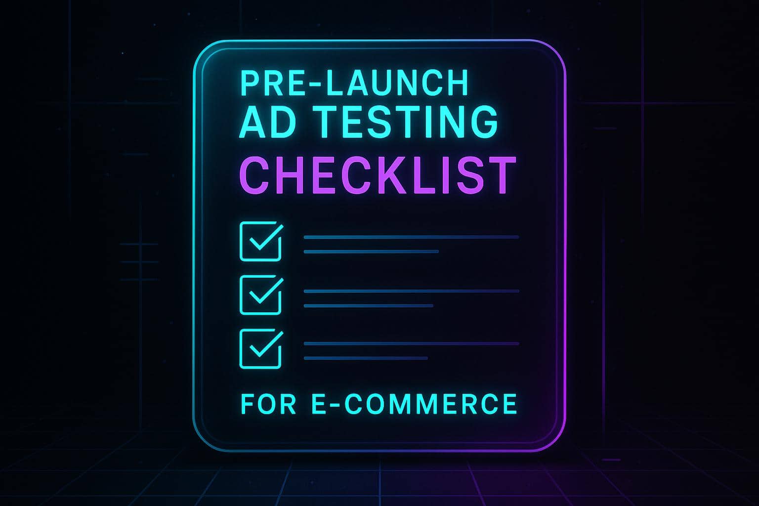 Pre-Launch Ad Testing Checklist for E-commerce